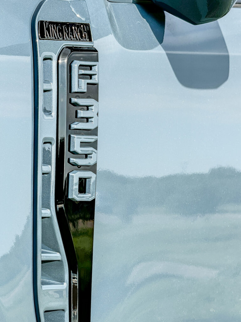 2024 Ford King Ranch F-350 Azure Grey - color match emblem. 