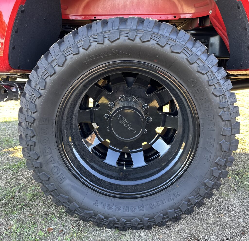 37/13.50/22 Mud Terrain Tires & Mayhem Dually wheels